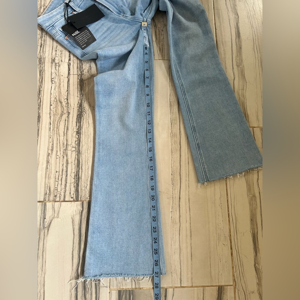 NWT New PAIGE Colette High Rise Light Blue Cropped Flare Stretch Jeans - Picture 13 of 16